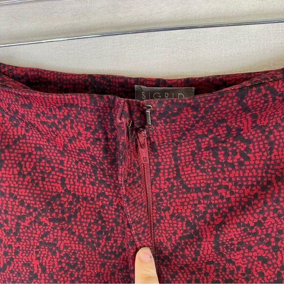 Sigrid Olsen Red Black Printed Dress Pants 6 - Picture 5 of 10